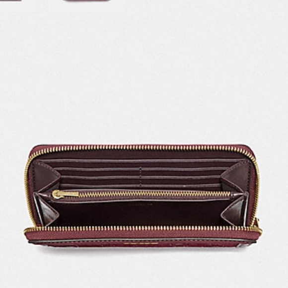 Coach Velvet Chain Print Accordion Zip Wallet - Picture 3 of 7